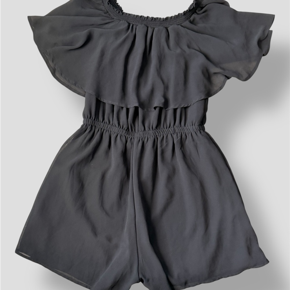 Francesca's Collections,  Off-Shoulder Black Romper - S - Picture 3 of 4